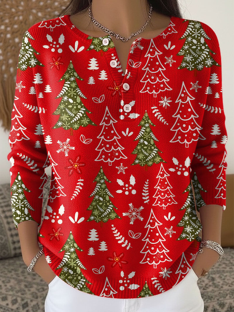 SNOWY | Christmas Sweater With Buttons