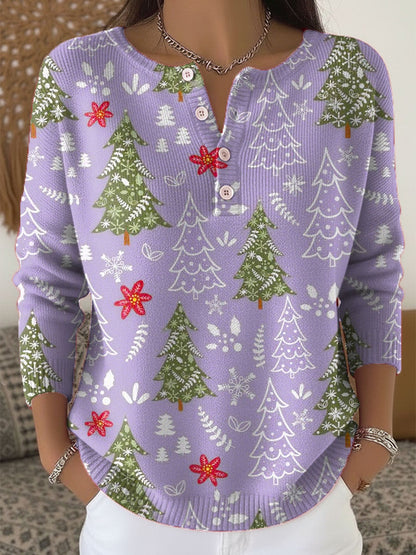 SNOWY | Christmas Sweater With Buttons