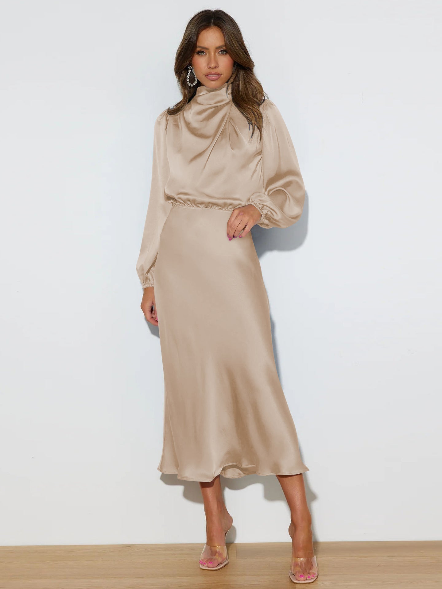 OPHELIA | Sophisticated Satin Midi Dress