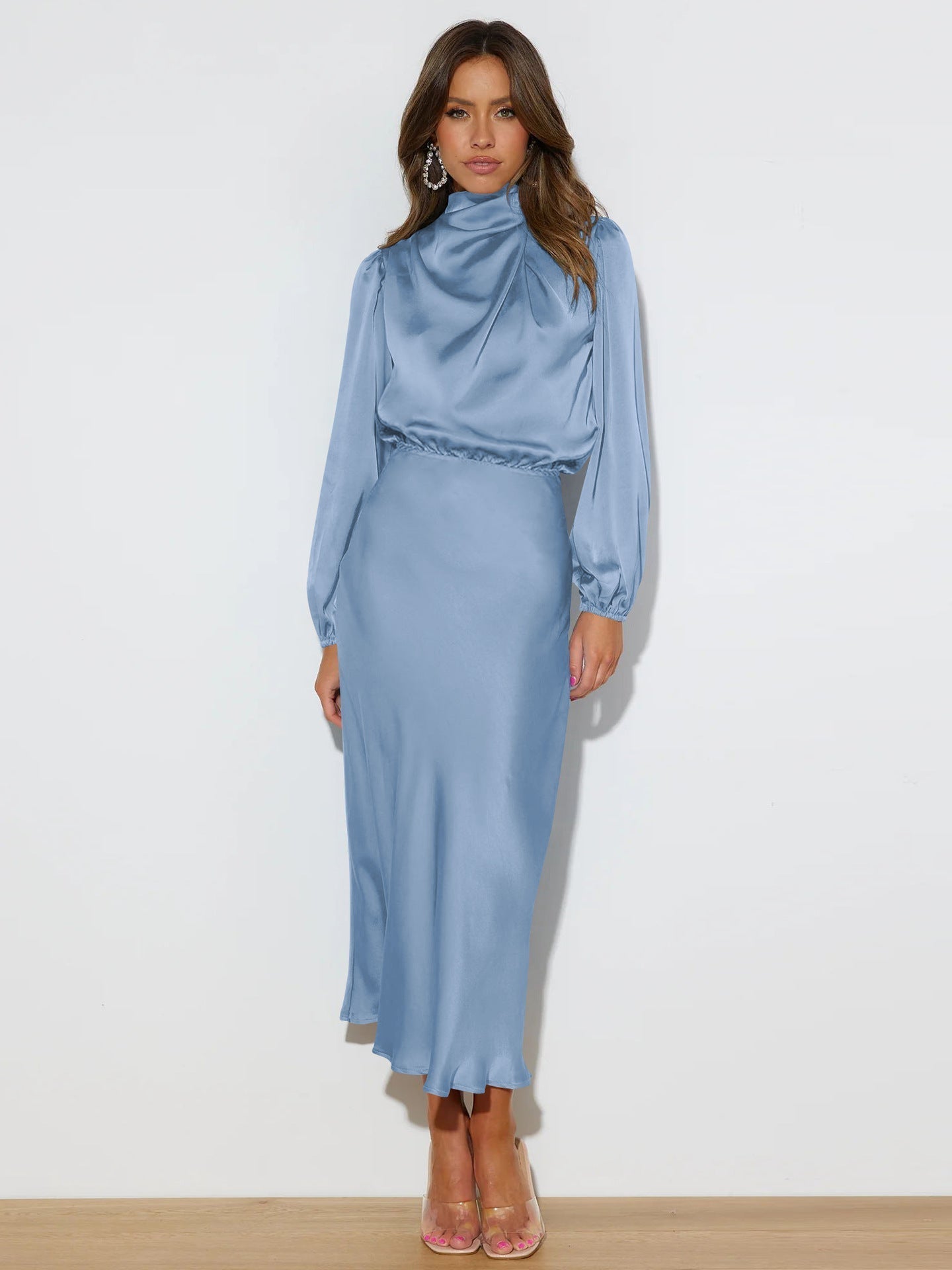 OPHELIA | Sophisticated Satin Midi Dress