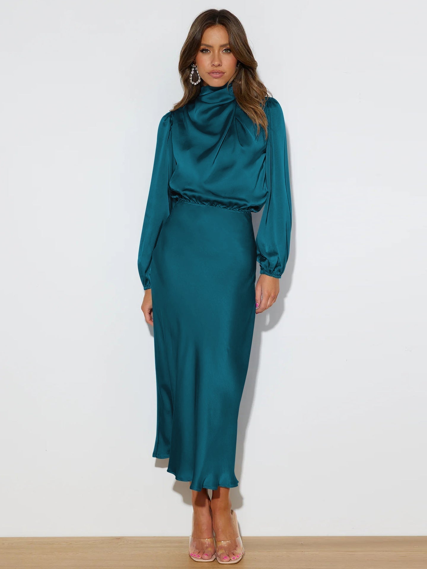 OPHELIA | Sophisticated Satin Midi Dress