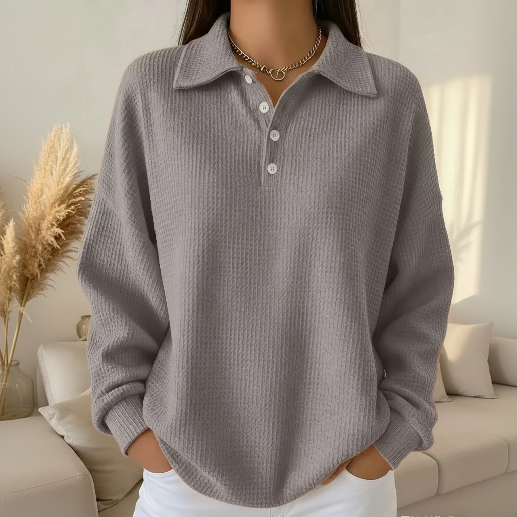 NANCY  | Soft Knit Polo Sweater
