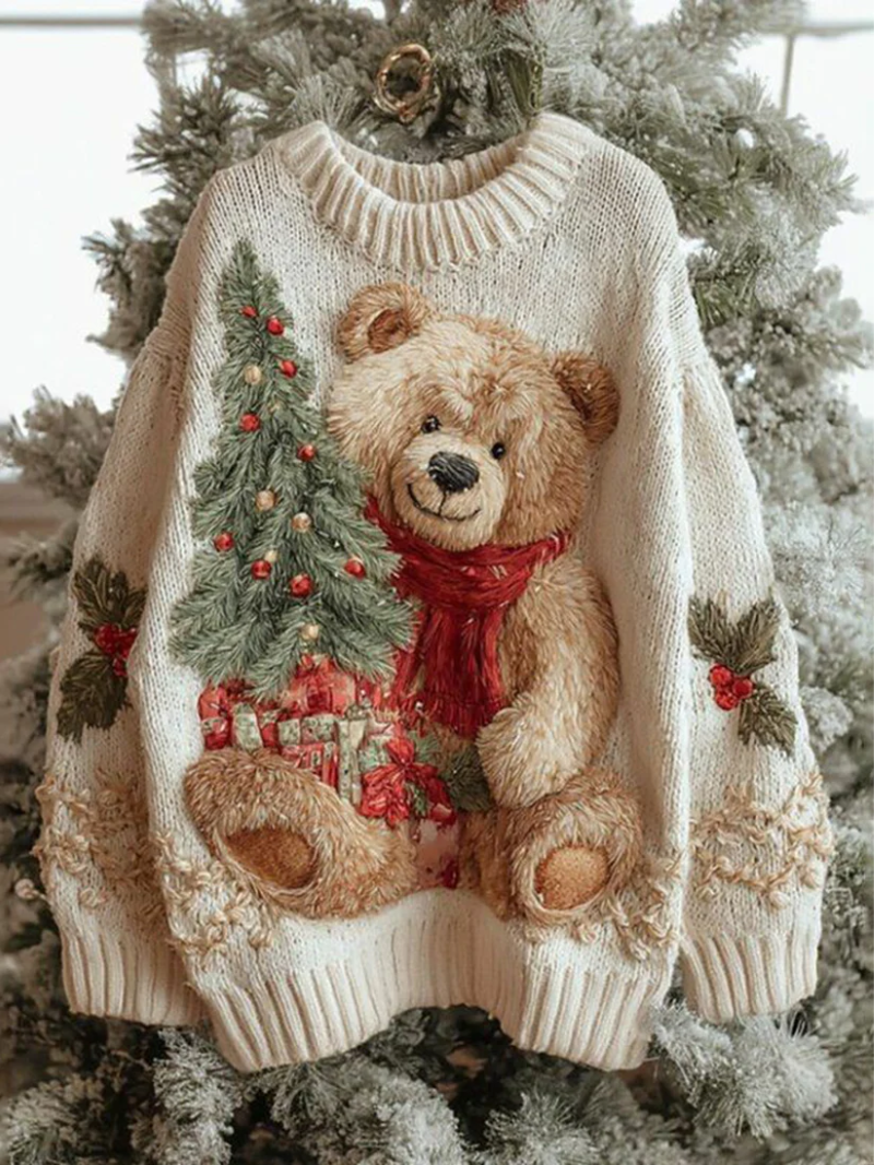 Teddy Knit Christmas Sweater