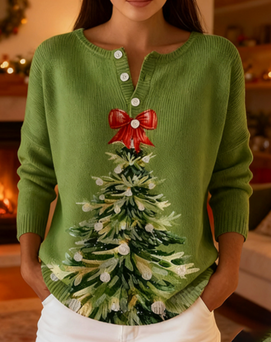 Christmas Sweater With Buttons