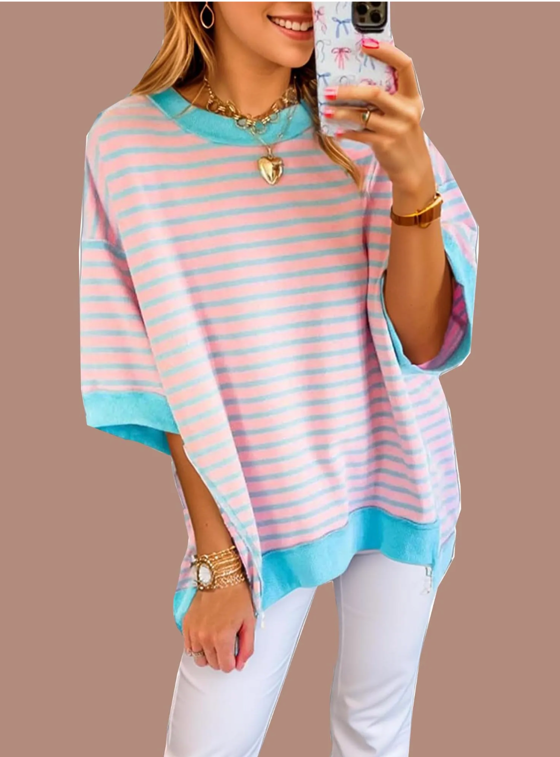 SAGE | Oversized Striped T-Shirt