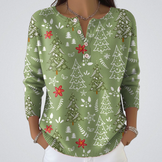 SNOWY | Christmas Sweater With Buttons