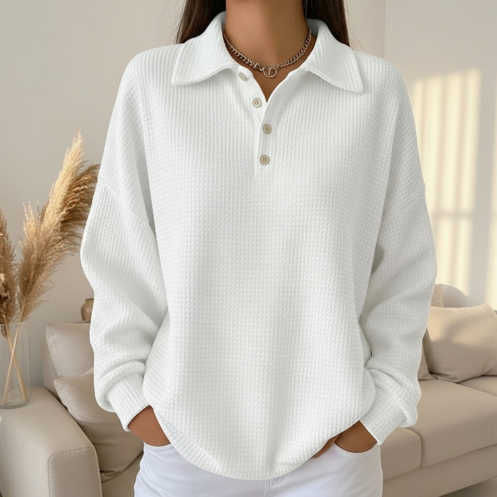 NANCY  | Soft Knit Polo Sweater