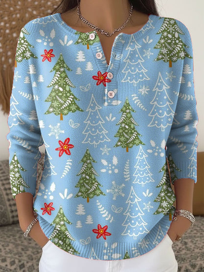 SNOWY | Christmas Sweater With Buttons